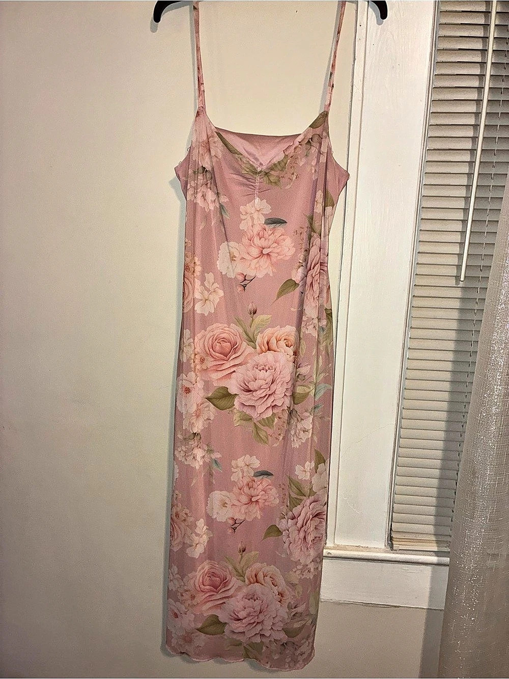 Madden NYC Floral Maxi Dress Pink & Green Medium
